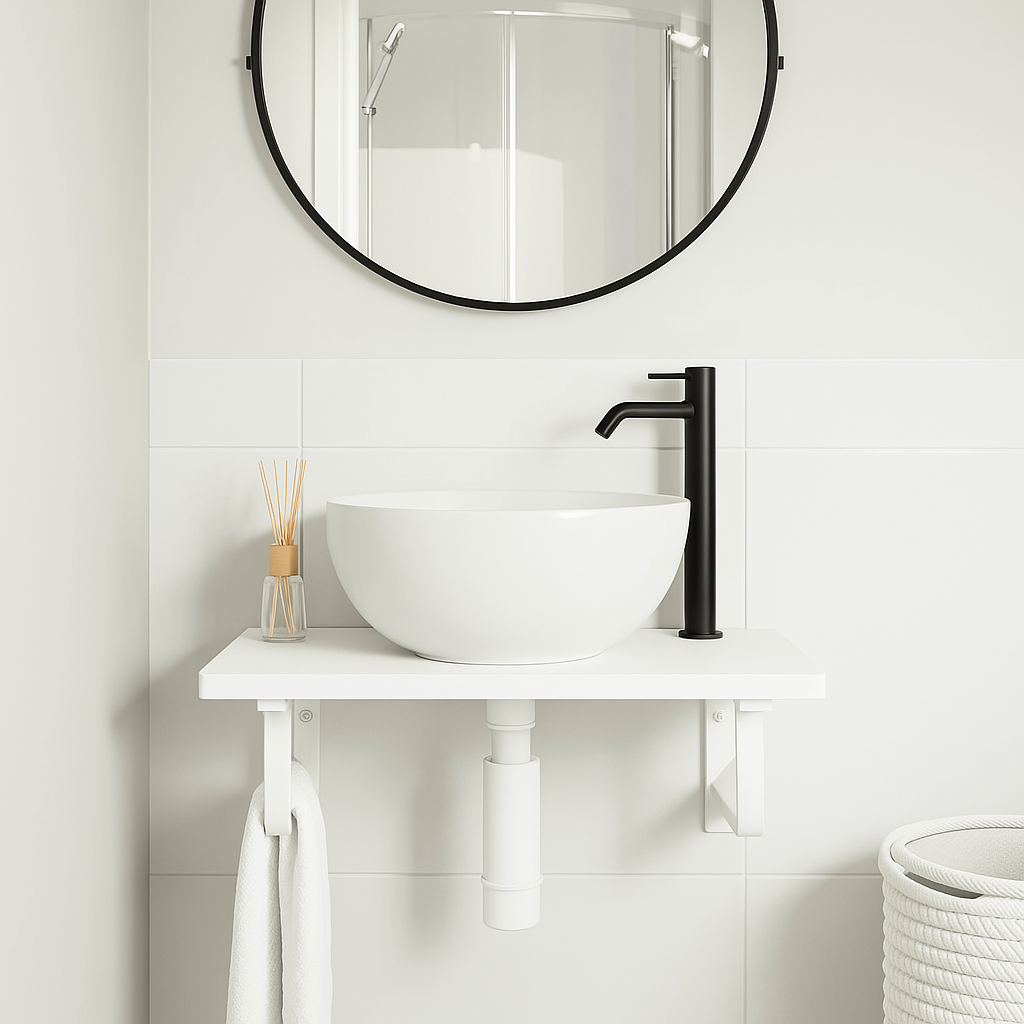Étagère de lavabo murale