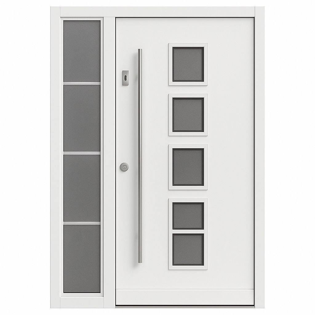 Portail Moderne en Bois avec Vitrage