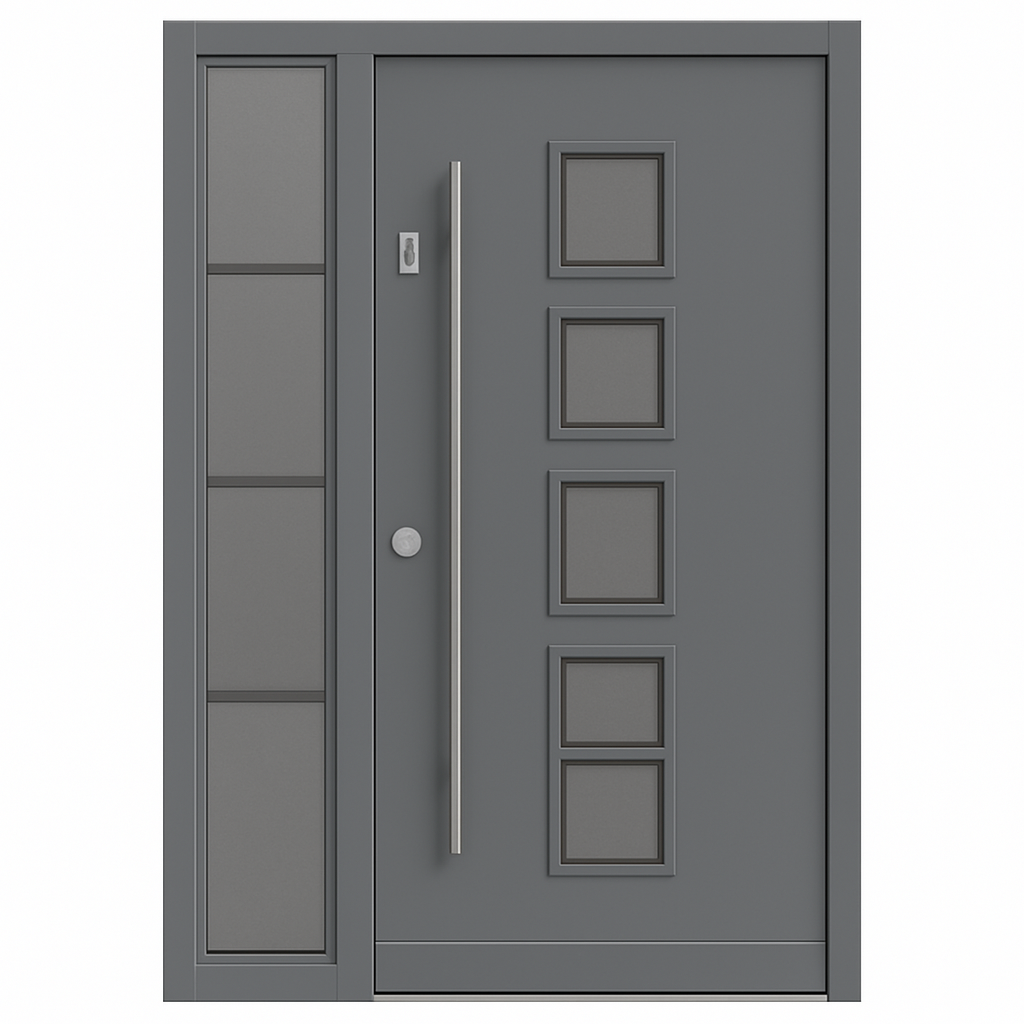 Portail Moderne en Bois avec Vitrage