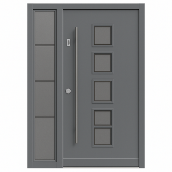 Portail Moderne en Bois avec Vitrage