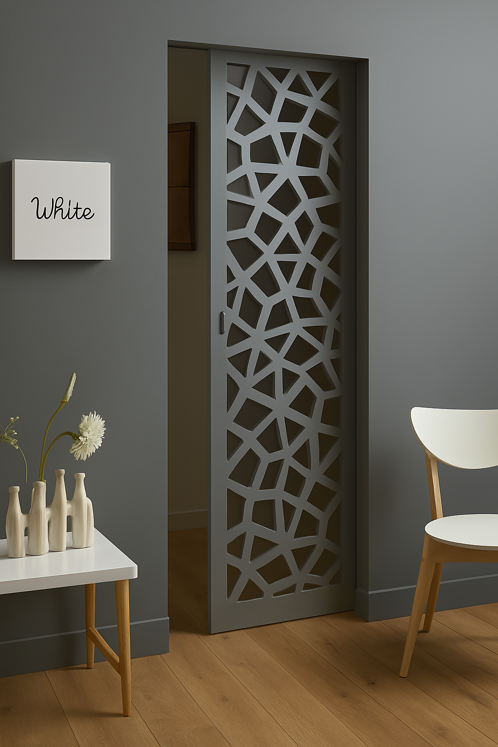 Porte Coulissante Design Géométrique