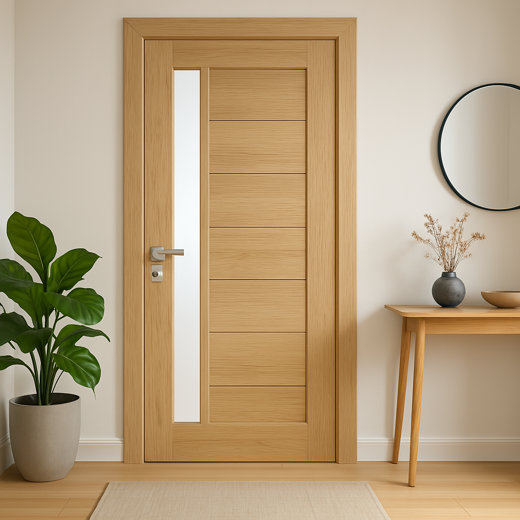 Porte vitrée en Bois massif v3 - vernis