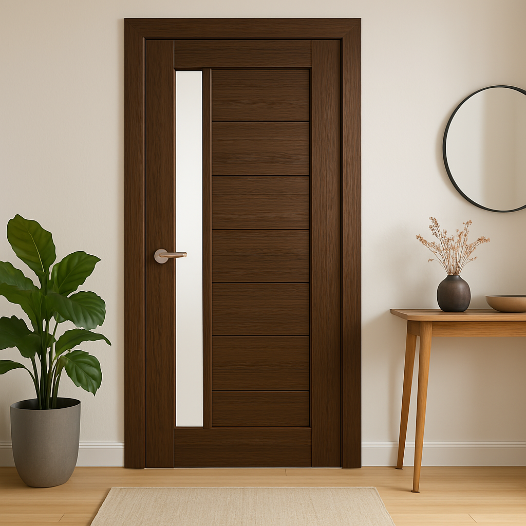 Porte vitrée en Bois massif v3 - vernis