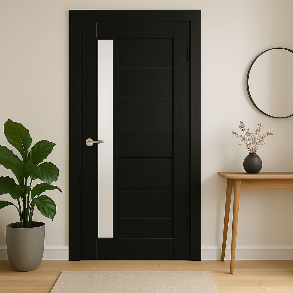 Porte vitrée en Bois massif v3 - vernis