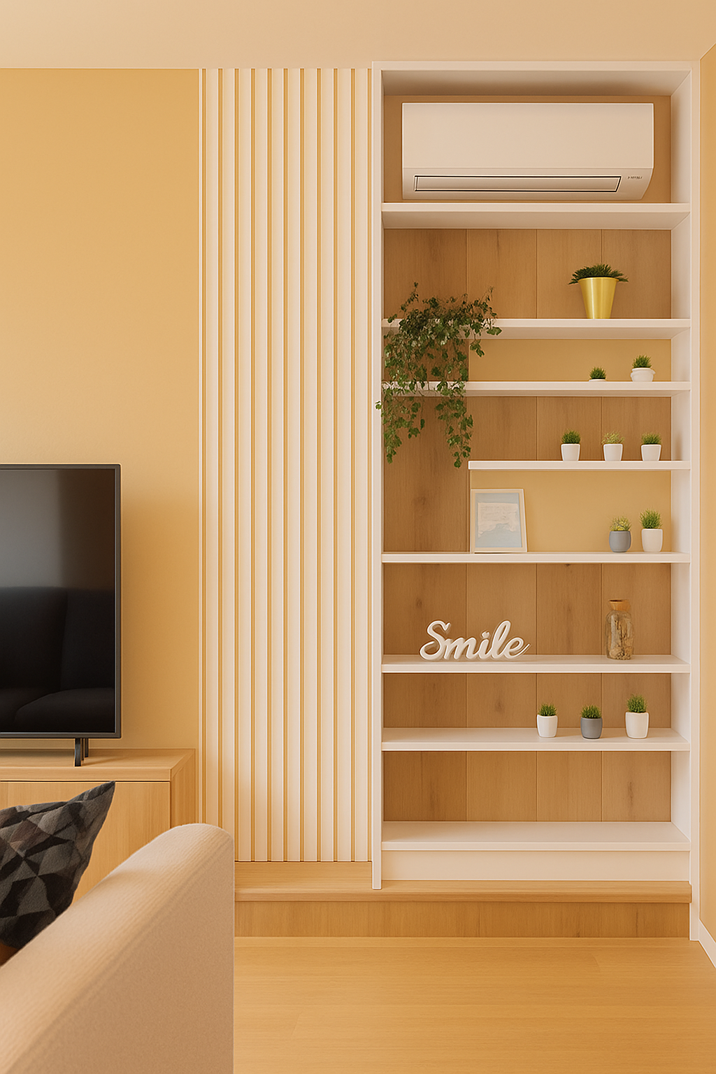 Etagere de coin avec 1m lambris decor