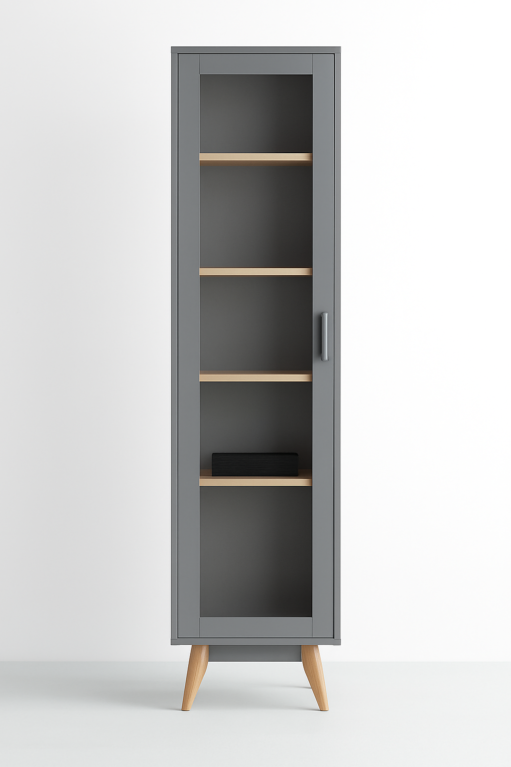 Bibliothèque moderne en bois et verre