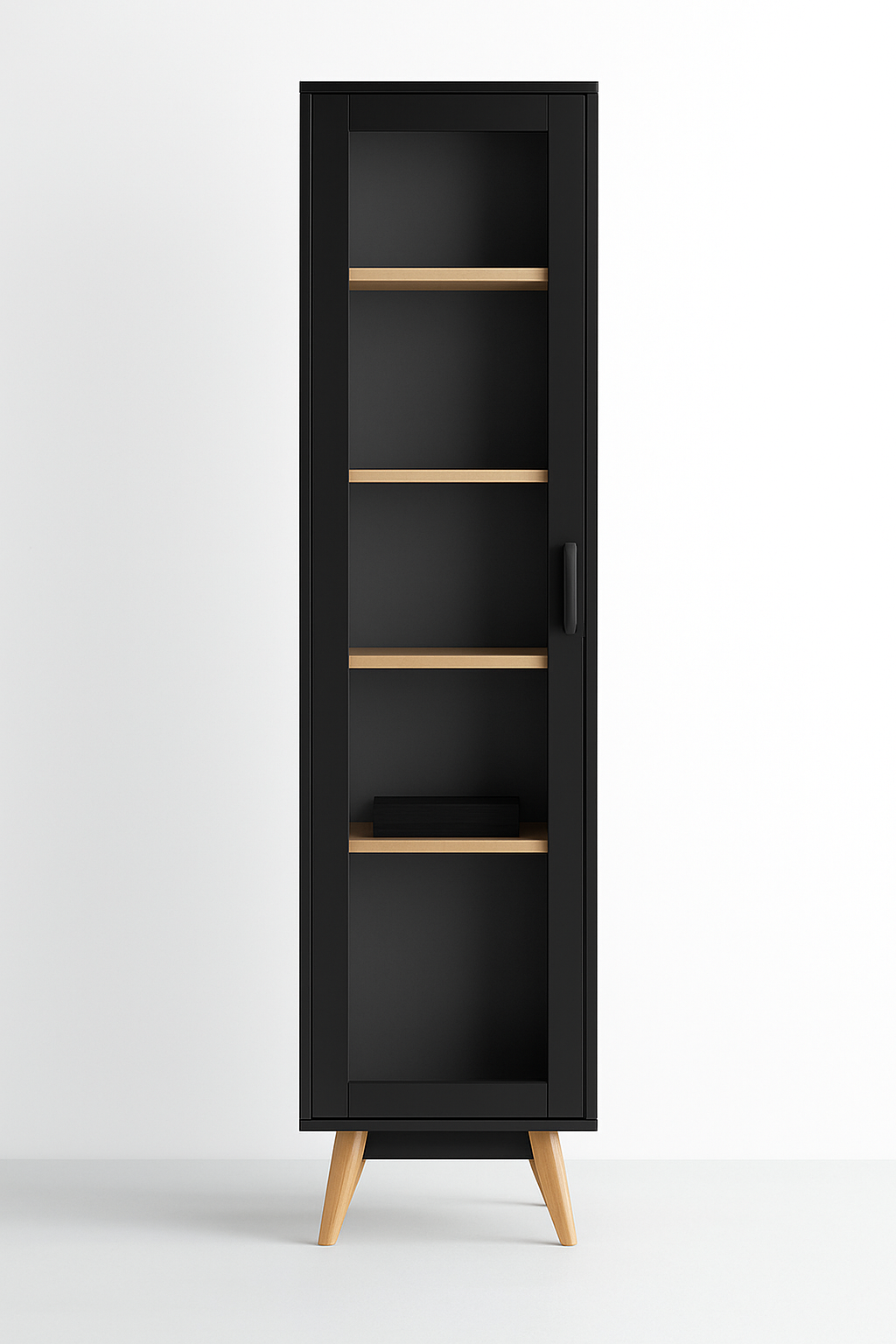 Bibliothèque moderne en bois et verre