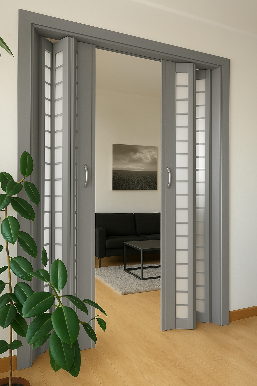 Porte pliante en bois de luxe