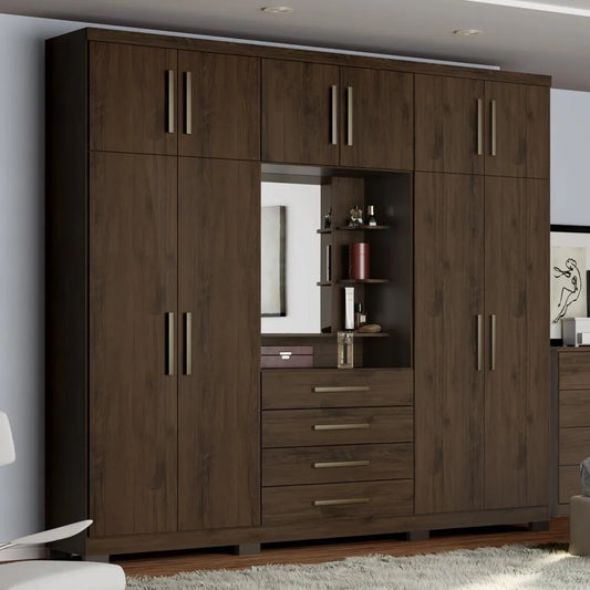Armoire  04 Portes avec commode 04 tiroirs intégrés