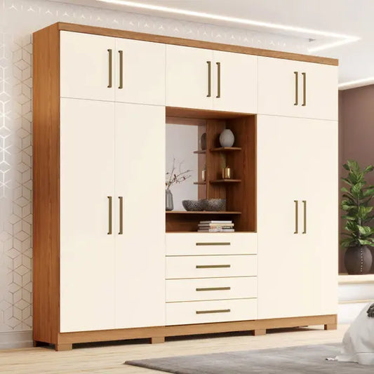 Armoire  04 Portes avec commode 04 tiroirs intégrés