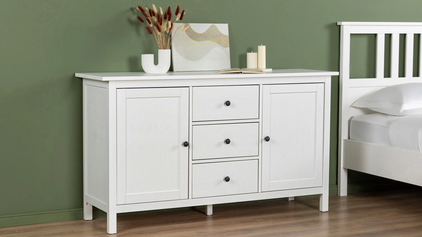 Commode avec 3 tiroirs et 2 portes