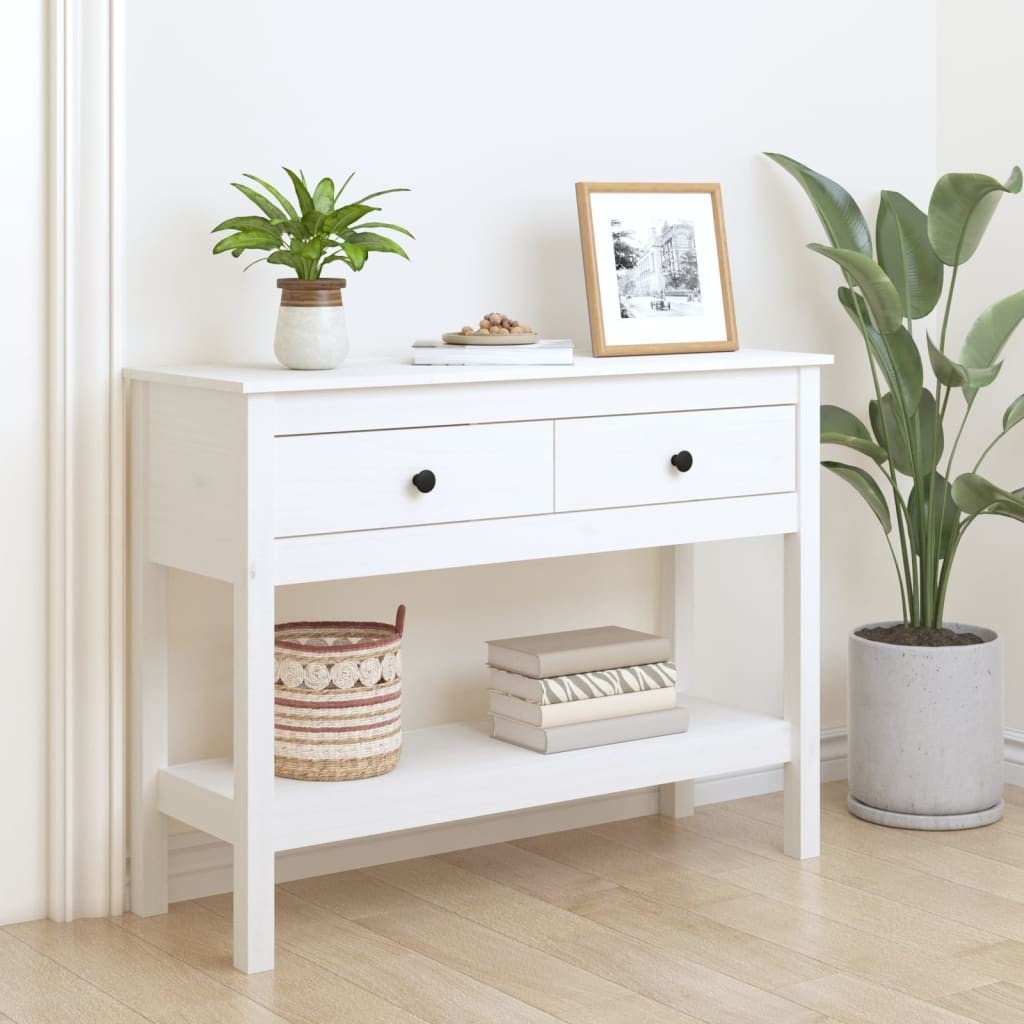console en bois avec tiroir