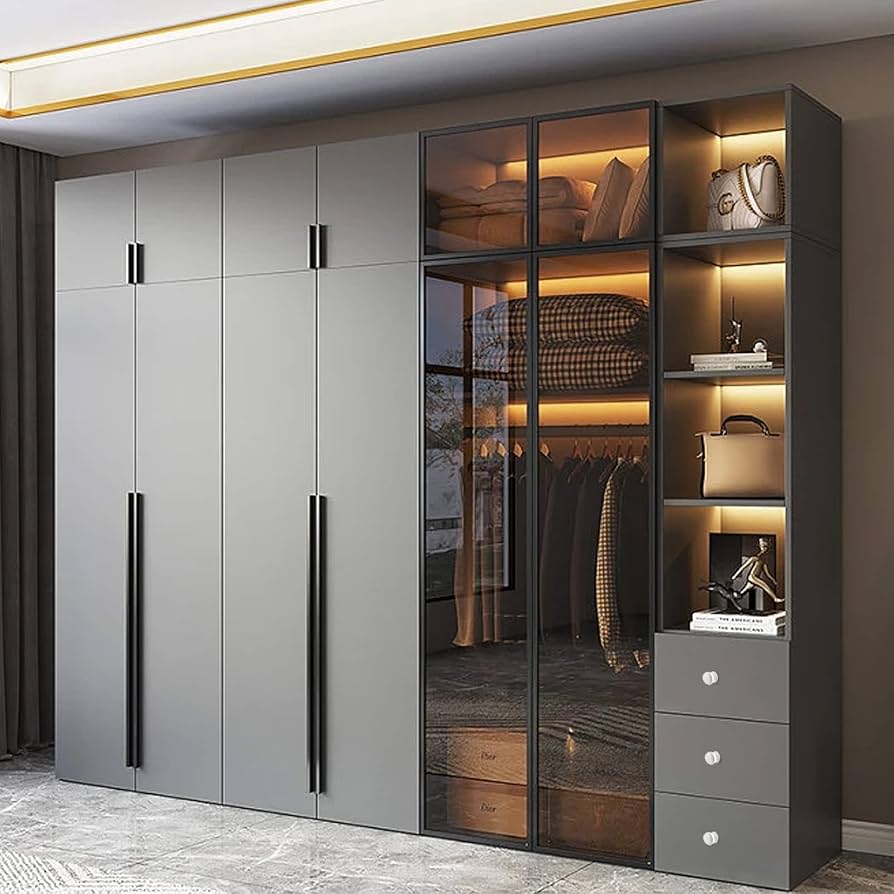 Armoire vitrine avec 6 Portes élégante et fonctionnelle