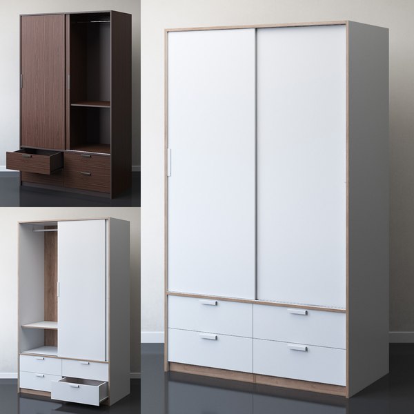 Armoire à portes coulissantes 4 tiroirs élégante et fonctionnelle