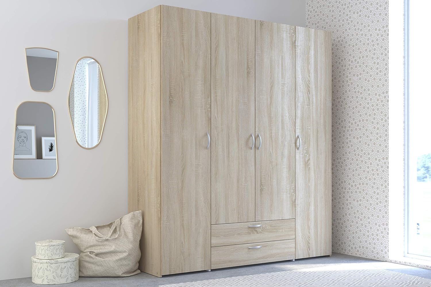Armoire 4 Portes 2 Tiroirs sur mesure élégante et fonctionnelle