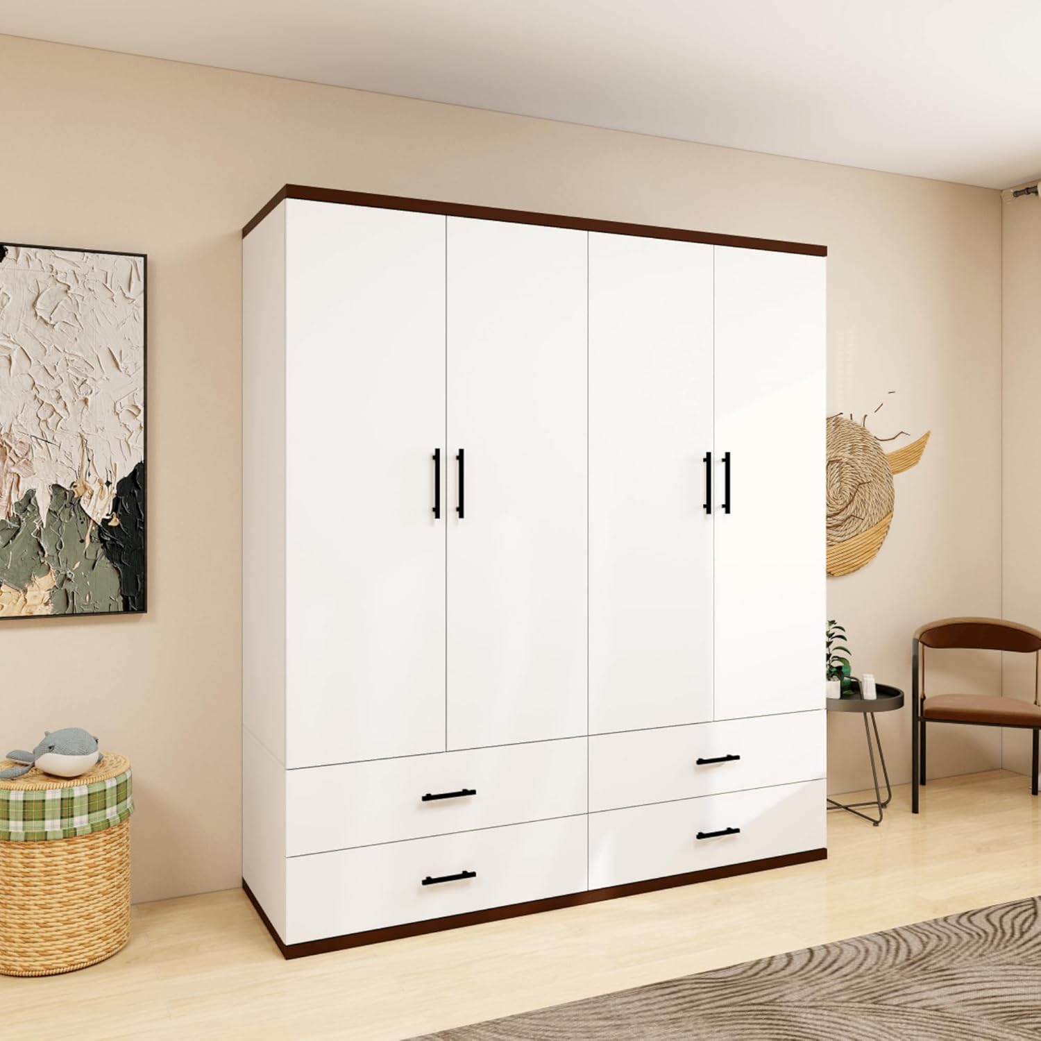 Armoire 4 Portes 4 tiroirs sur mesure élégante et fonctionnelle
