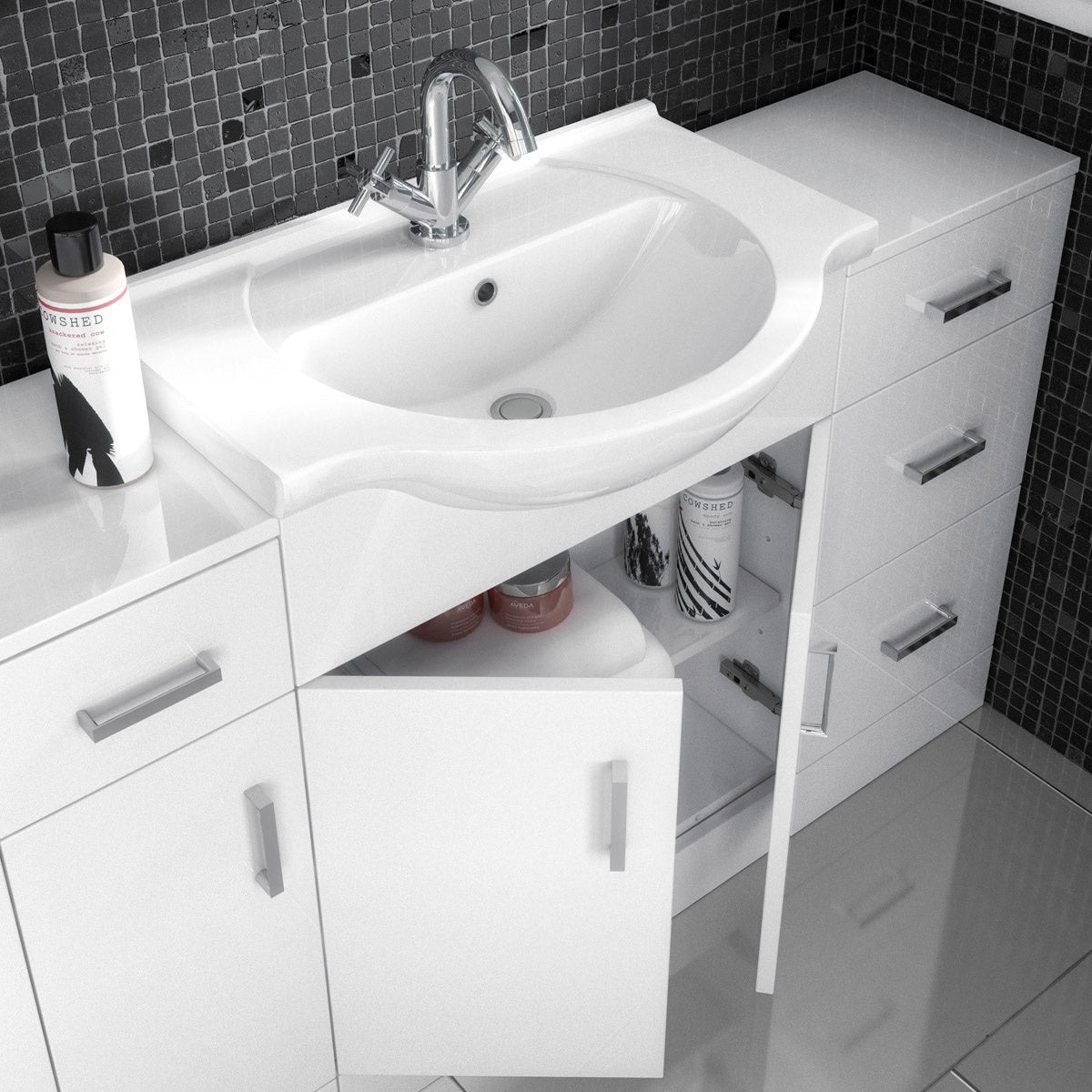 Ensemble Meuble Vasque Miroir et Colonne