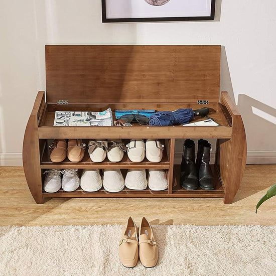 Banc de rangement avec étagères à chaussures