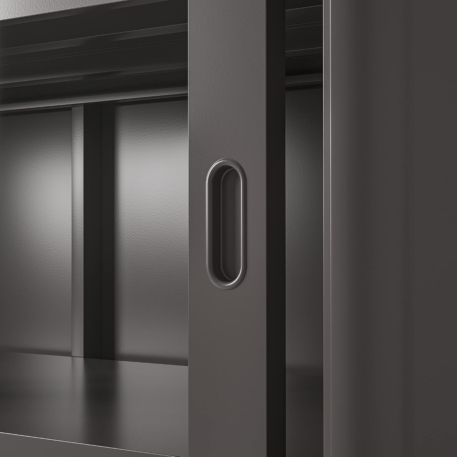 vitrine Moderne sur pieds avec portes coulissantes