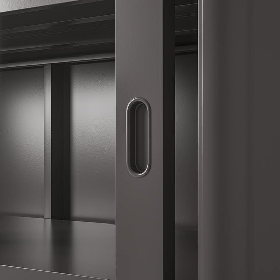 vitrine Moderne sur pieds avec portes coulissantes